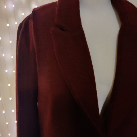 NWOT Kenneth Cole Maroon Wool Car Coat - Picture 4 of 8